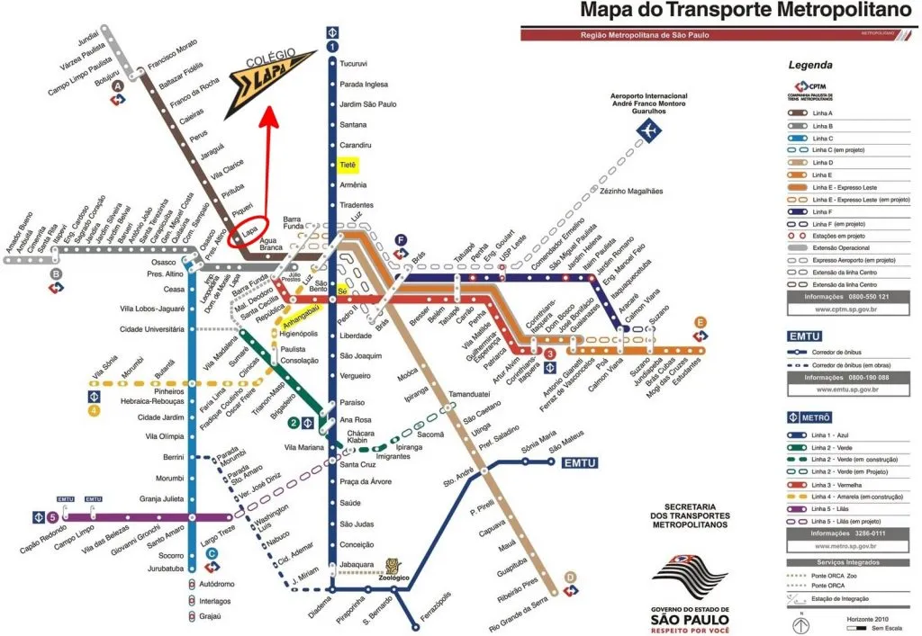 Mapa metro sao paulo