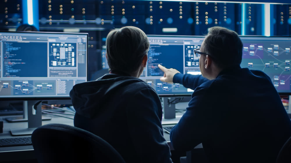 profissionais trabalhando no computador